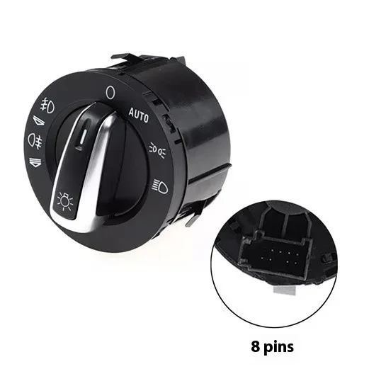 Black Fog Light & Headlight Control Switch for VW & Audi Models