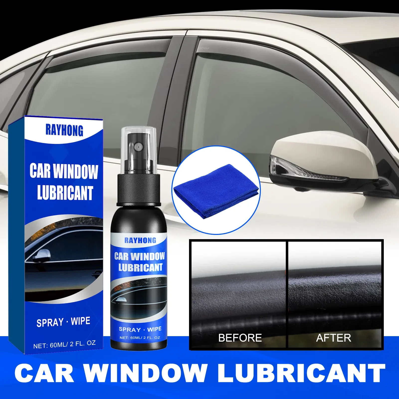 Rayhong Window Lubricant 60ml β Eliminates Sunroof & Glass Noise