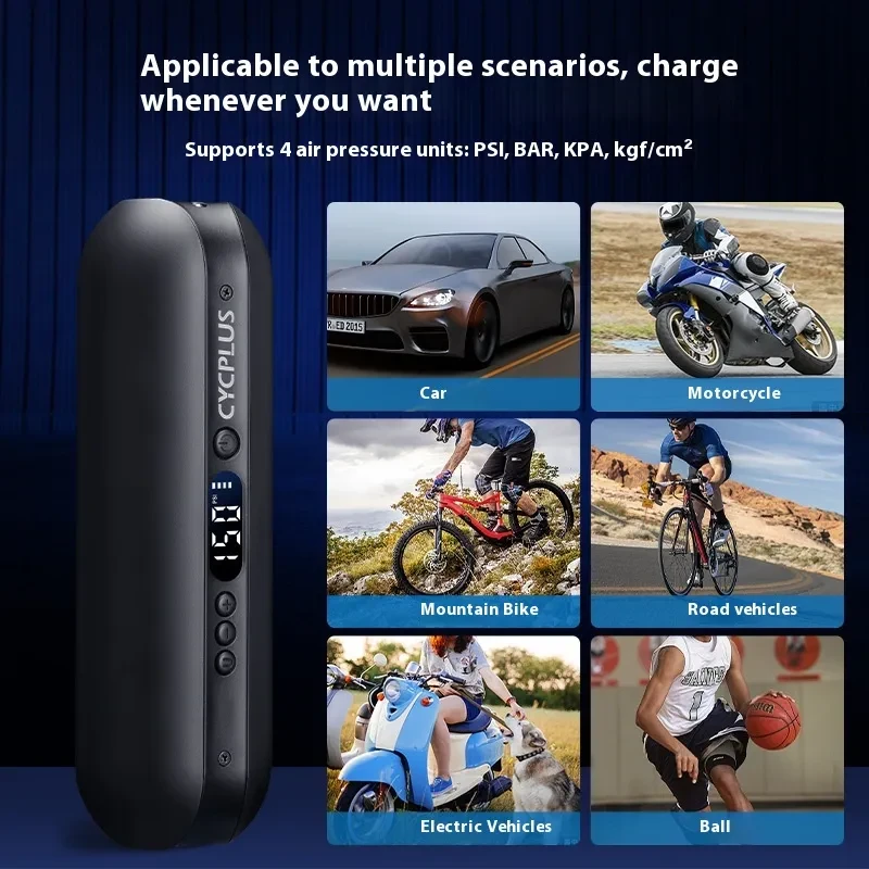 CycPlus Advanced Portable Air Booster for Bikes with Digital Electric Power