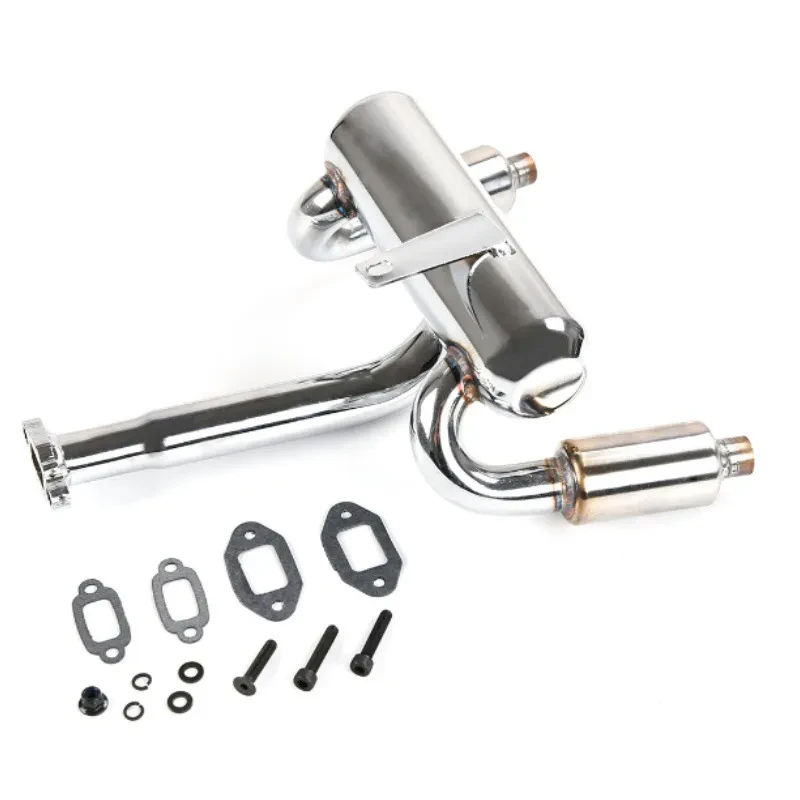 Dual-Row Stainless RC Exhaust Pipe Accessory with Silencer