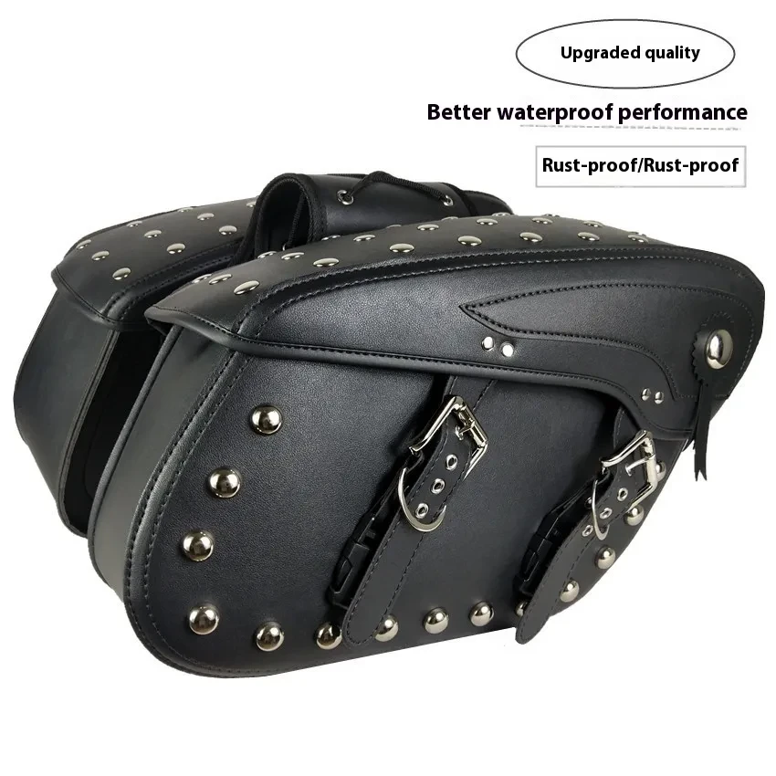 Classic Cruiser Motorcycle Side Saddle Bag in Premium Leather
