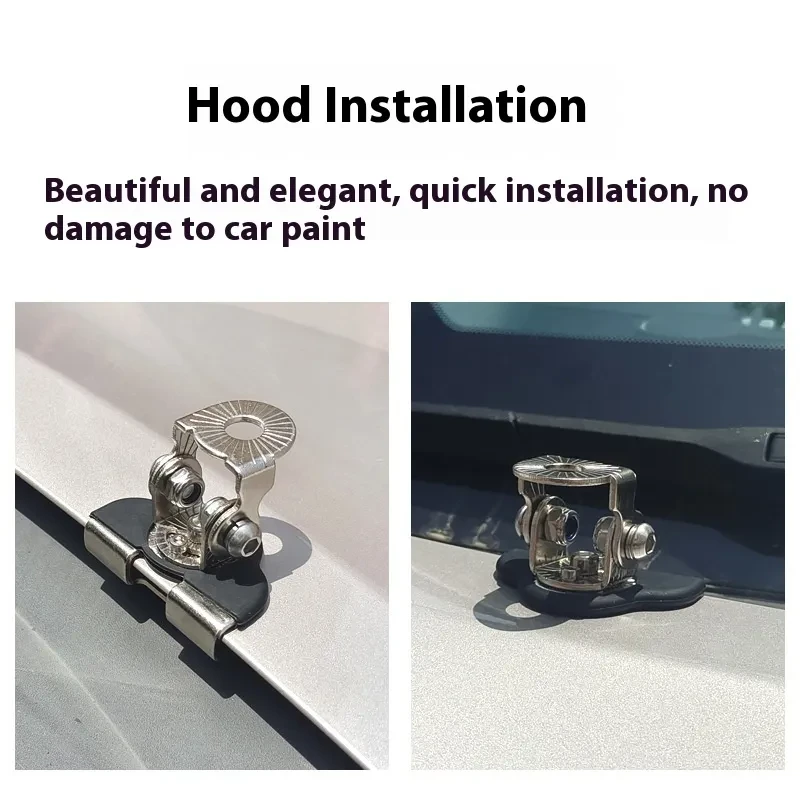 Steel Vehicle Hood LED Mount Clips – 4-Piece Stainless & Rubber Light Holder