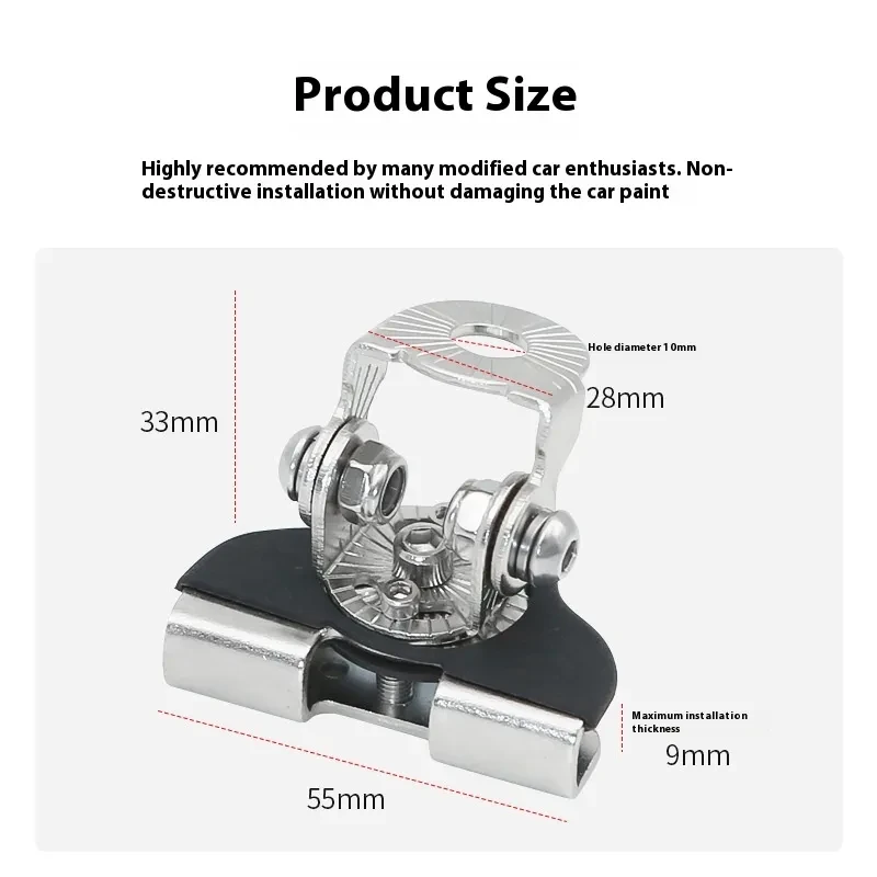 Steel Vehicle Hood LED Mount Clips – 4-Piece Stainless & Rubber Light Holder