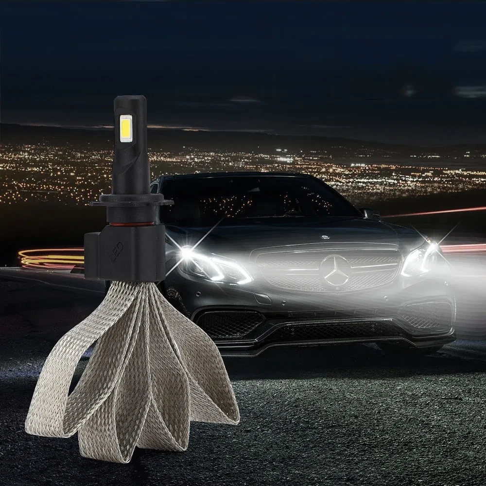 High-Brightness LED Headlight Bulbs – H1 H3 H7 6000K 50,000h