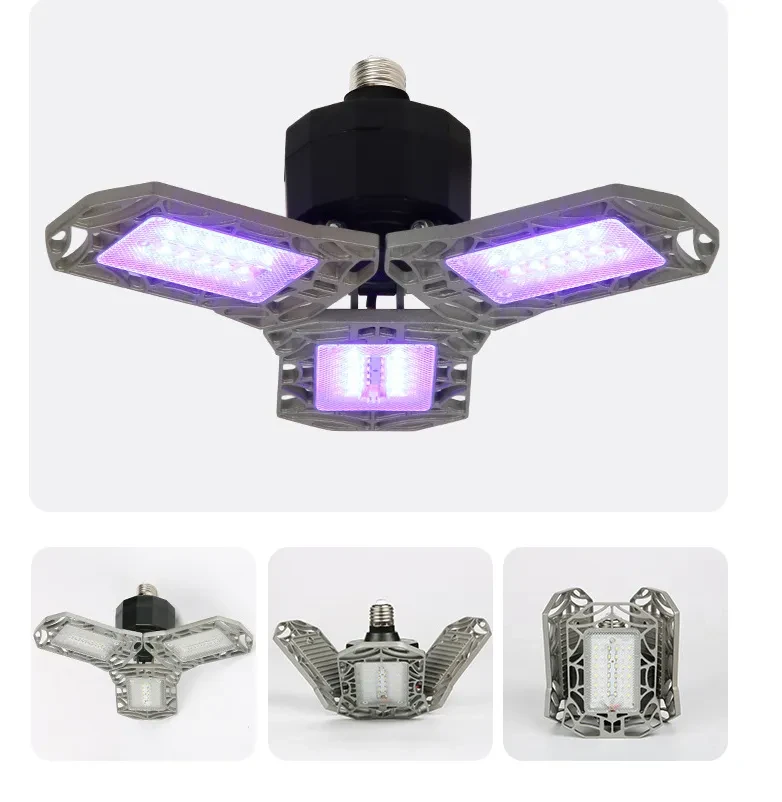 Foldable LED Garage Lamp | Tri-Leaf & Quad-Leaf Adjustable Bulb