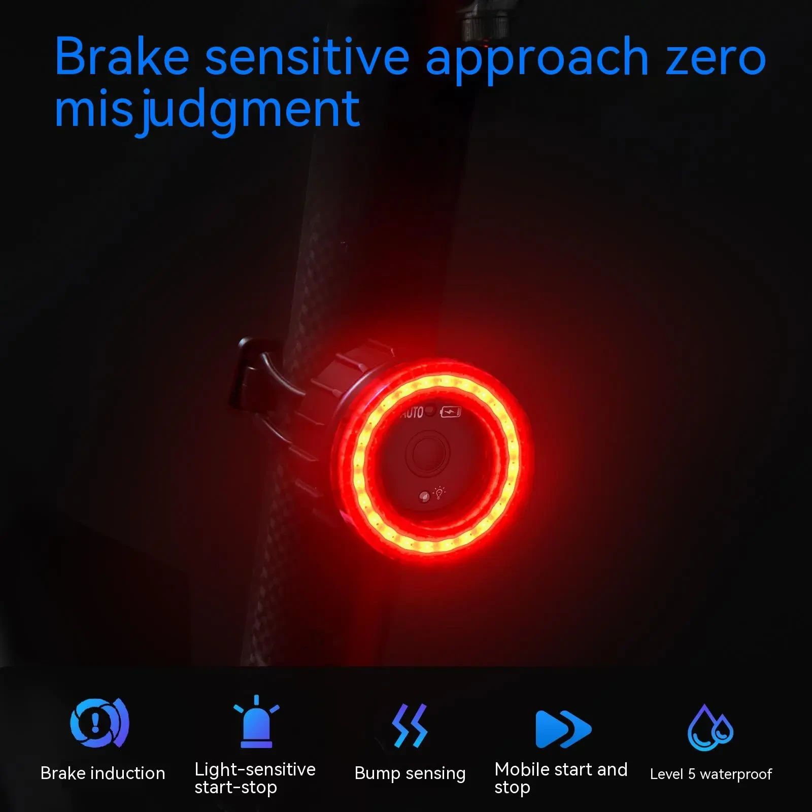 Proximity-Activated Aluminum Brake Tail Light for Bikes
