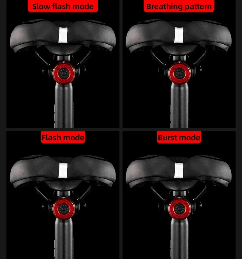 Adaptive Motion-Alert USB Rear Safety Lamp for Bicycles