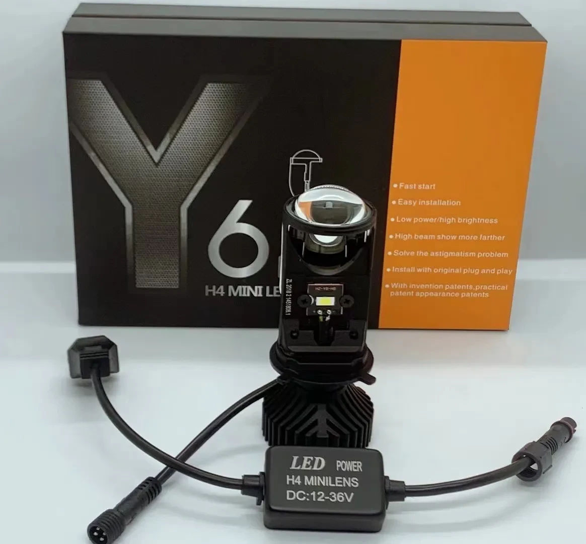 Ultra-Bright Fisheye LED Headlight for Cars & Motorcycles 12V 80W