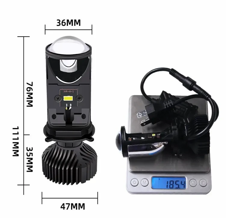 Ultra-Bright Fisheye LED Headlight for Cars & Motorcycles 12V 80W