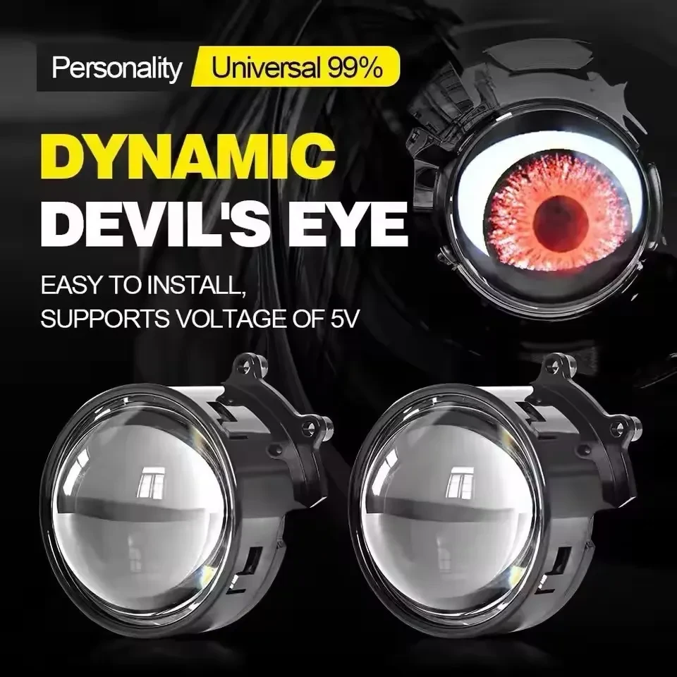 3-Inch LED Demon Eye Projector Light for Cars & Motorcycles