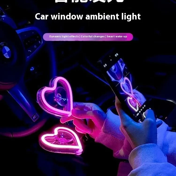 Vibrant Triangle Neon Heart Light for Car Window Decoration