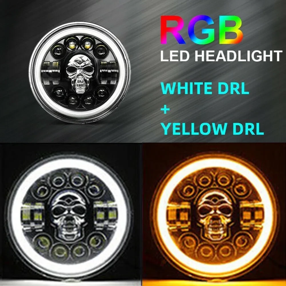 7-Inch Skull-Shaped LED Turn Light for Off-Road Vehicles & Motorcycles