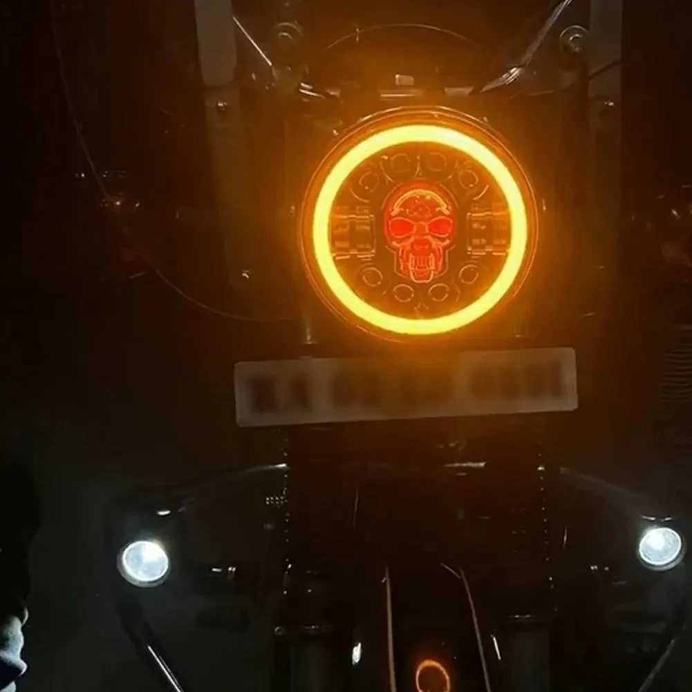 7-Inch Skull-Shaped LED Turn Light for Off-Road Vehicles & Motorcycles