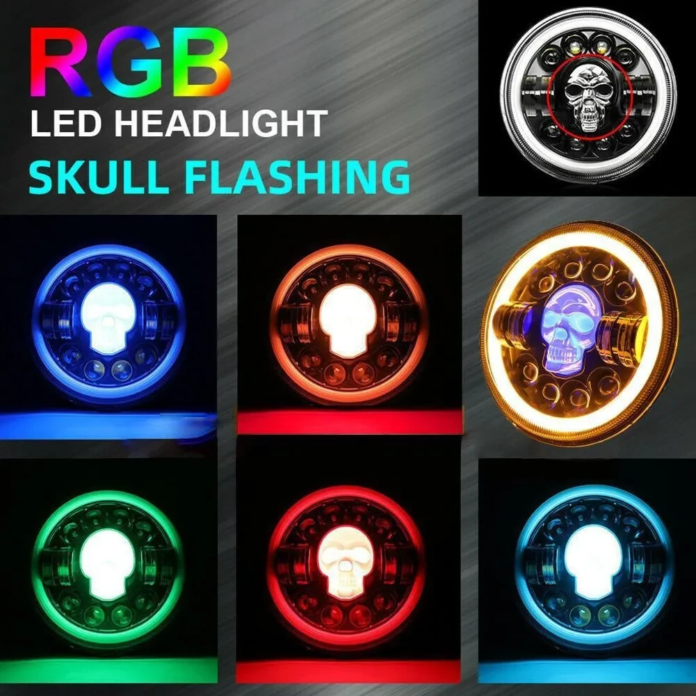 7-Inch Skull-Shaped LED Turn Light for Off-Road Vehicles & Motorcycles