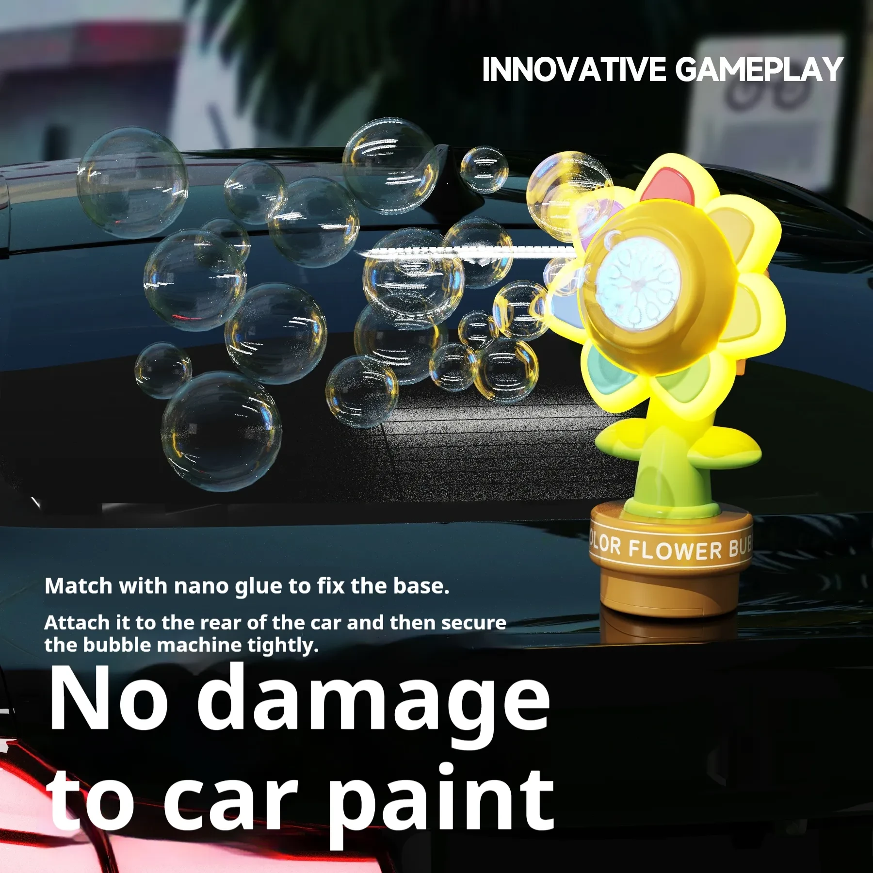 Rainbow Spinner RC Bubble Car with Colorful LED Lights