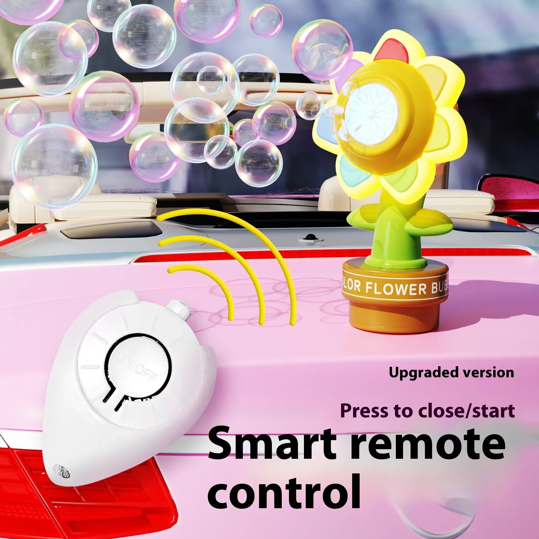 Rainbow Spinner RC Bubble Car with Colorful LED Lights