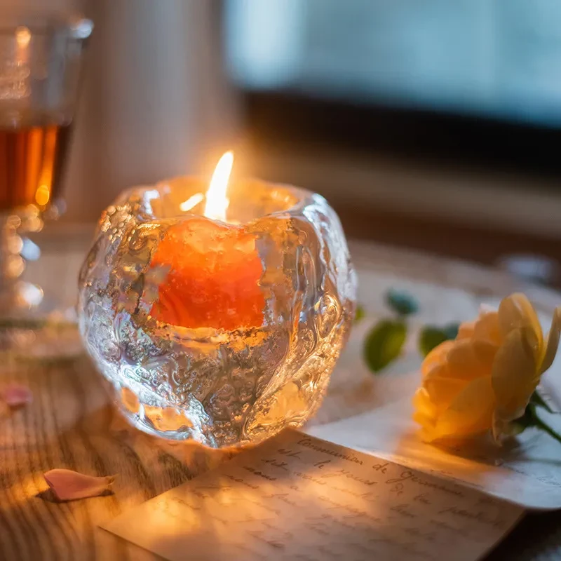 Romantic Glass Candle Holder for Tabletop and Home Decoration