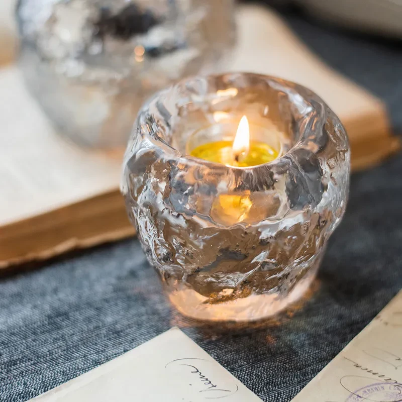 Romantic Glass Candle Holder for Tabletop and Home Decoration