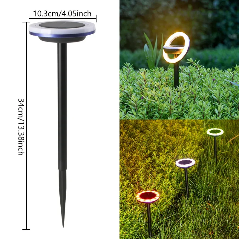 Solar Rotating Lawn Light 12LED Outdoor Garden Pathway Lamp