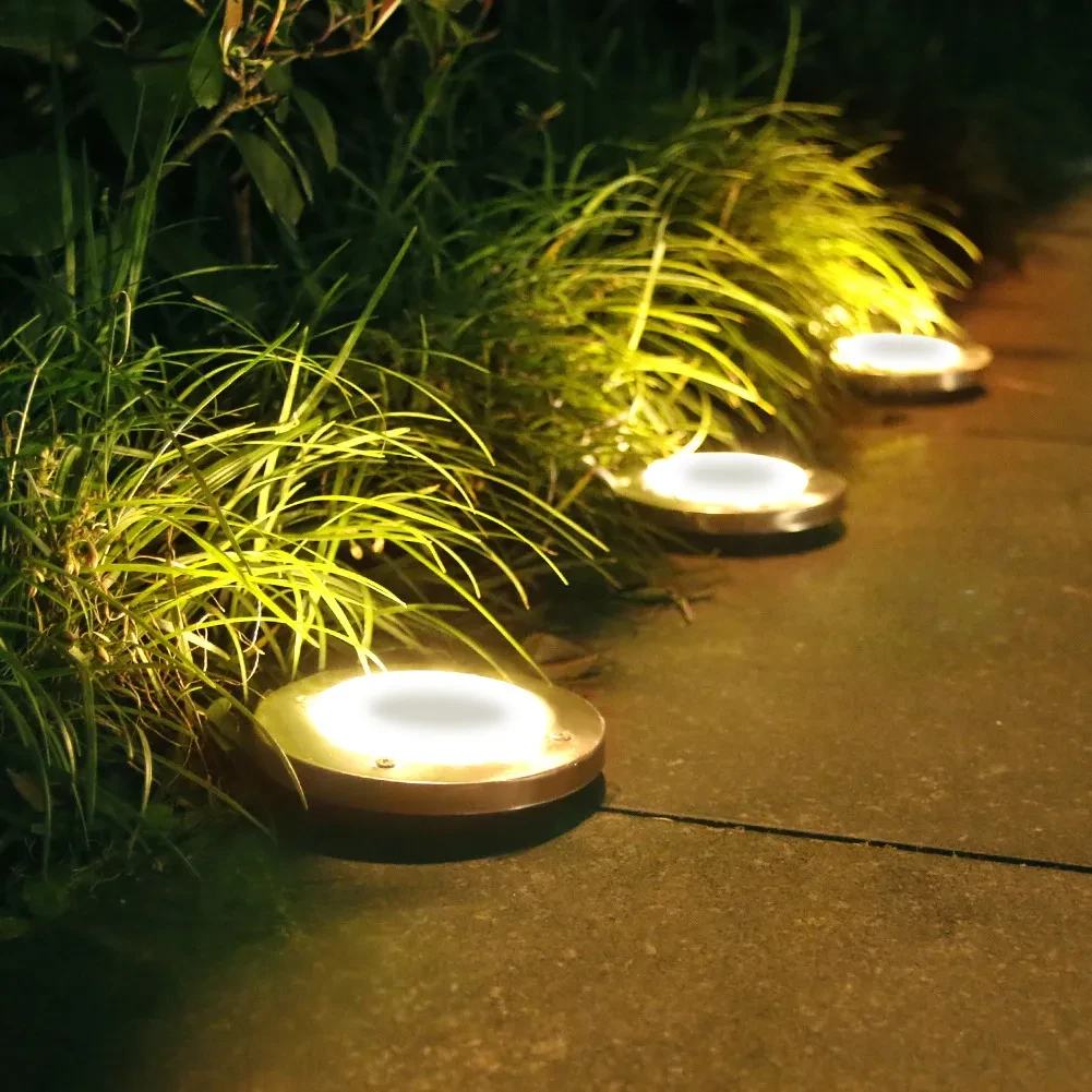Solar 8LED Circular Underground Garden Lawn Light Outdoor
