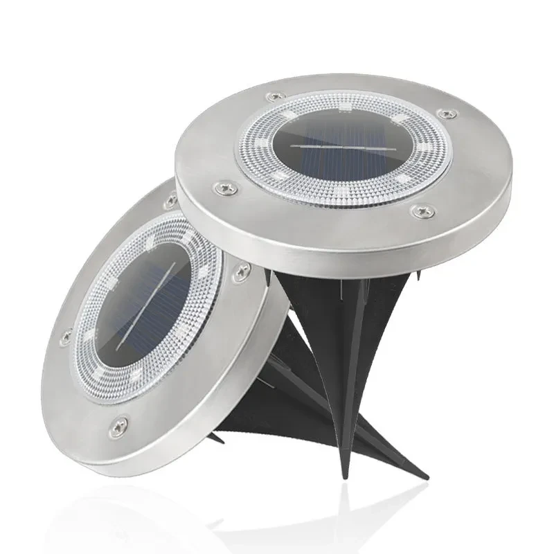 Solar 8LED Circular Underground Garden Lawn Light Outdoor