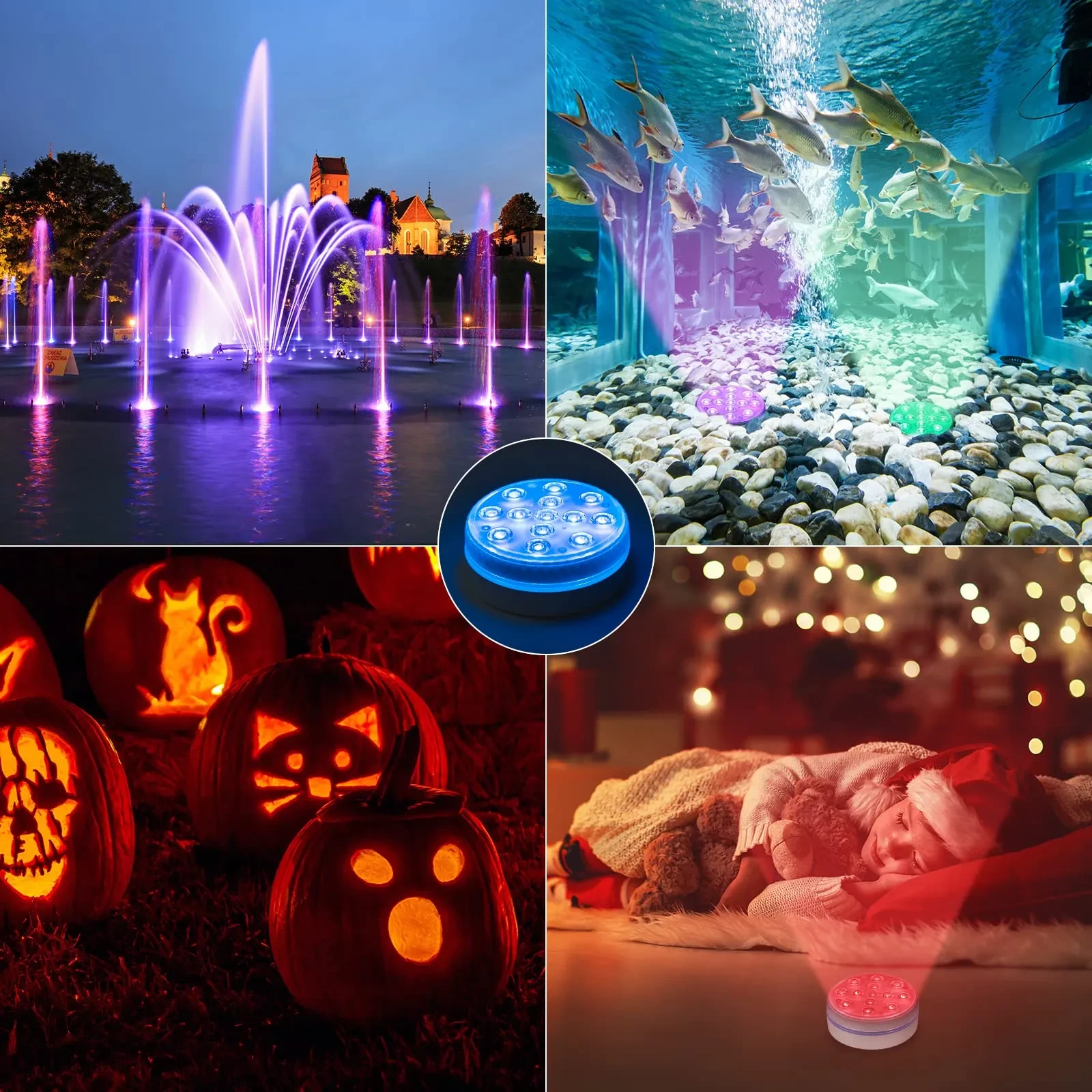 Color-Changing Remote Control LED Diving Light 7cm Waterproof