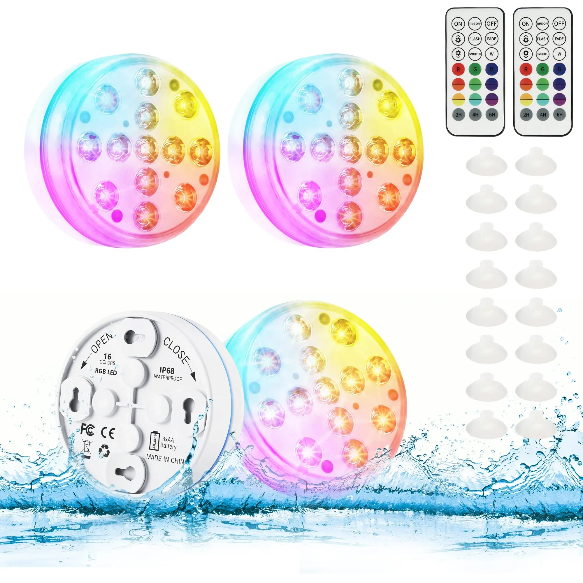 Color-Changing Remote Control LED Diving Light 7cm Waterproof