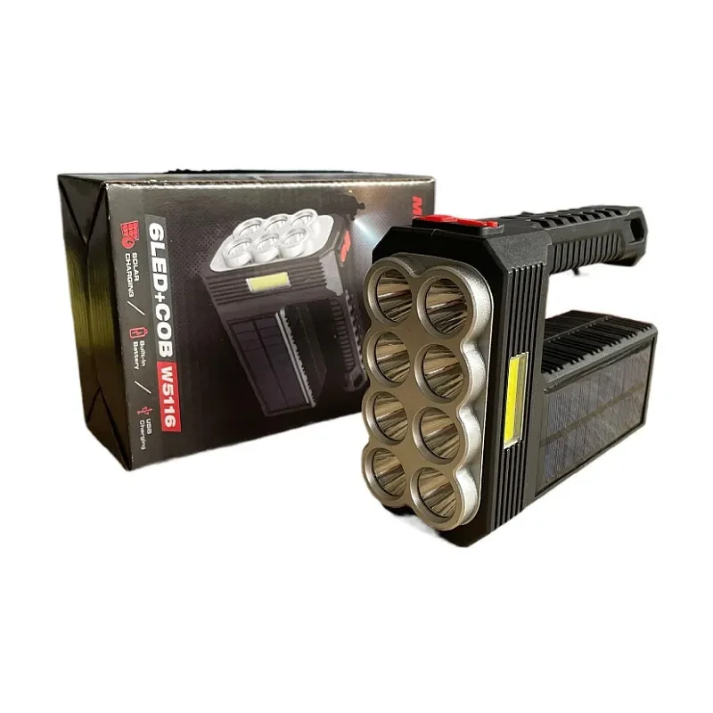 Ultra Bright Multi-Head Rechargeable Torch with Solar Power