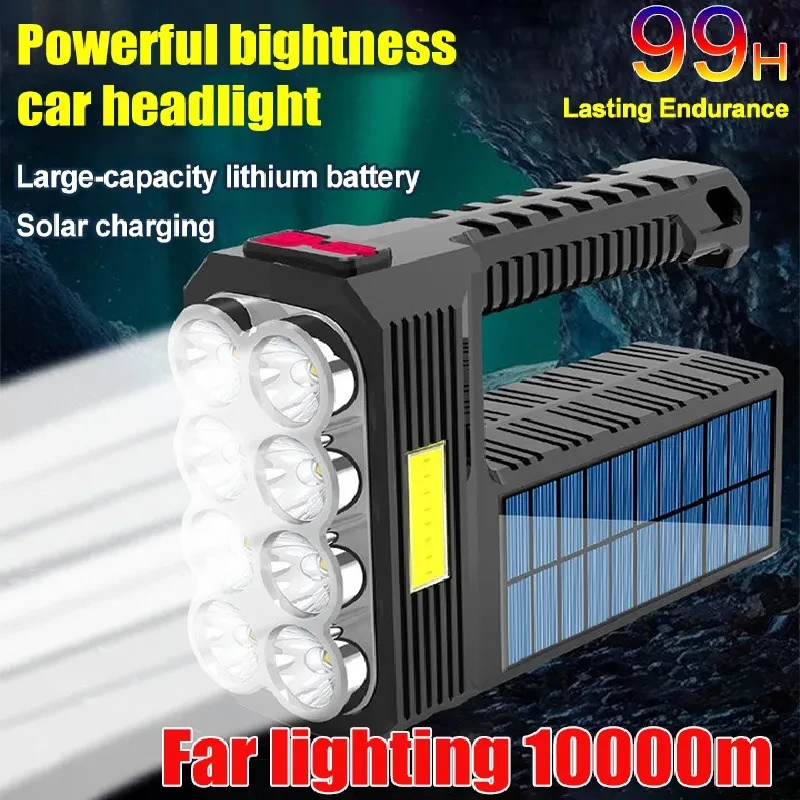 Ultra Bright Multi-Head Rechargeable Torch with Solar Power