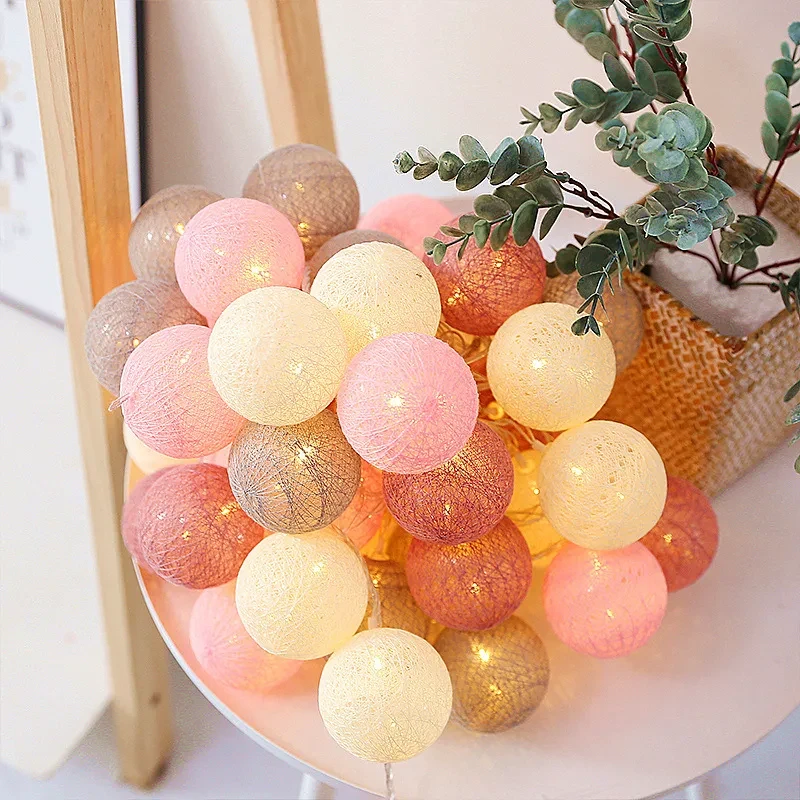 Cotton Ball LED String Lights – Starry Lantern Battery Party Decor
