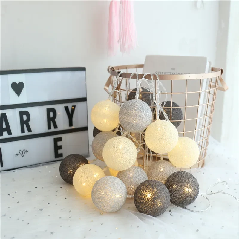 Cotton Ball LED String Lights – Starry Lantern Battery Party Decor