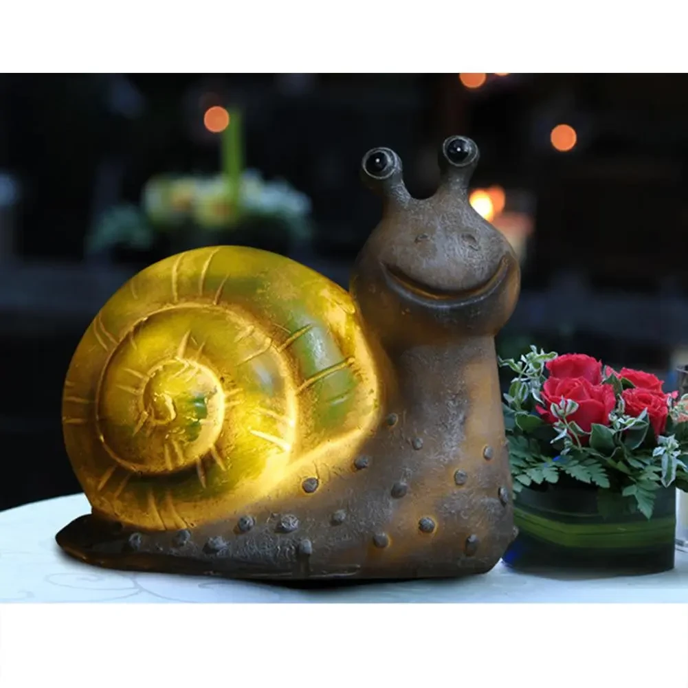 Solar Snail Resin Light – Cute Outdoor LED Garden Decoration Lamp