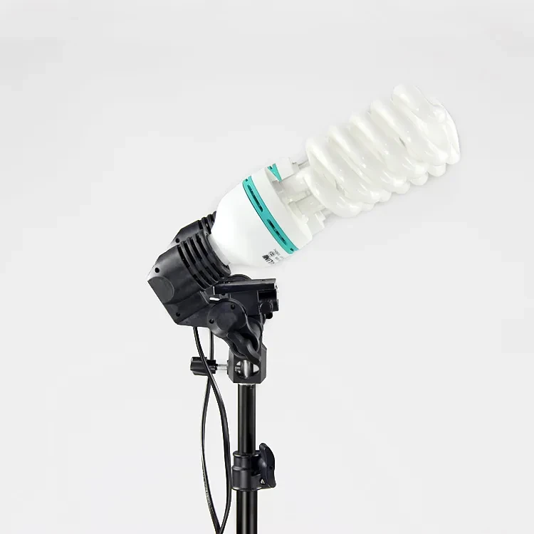 Adjustable Dual-Head E27 Photography Light Holder for Studio Use