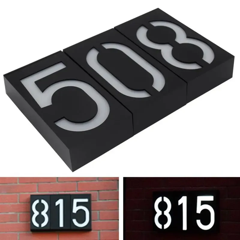 Solar LED House Number Light for Outdoor Wall & Garden Display
