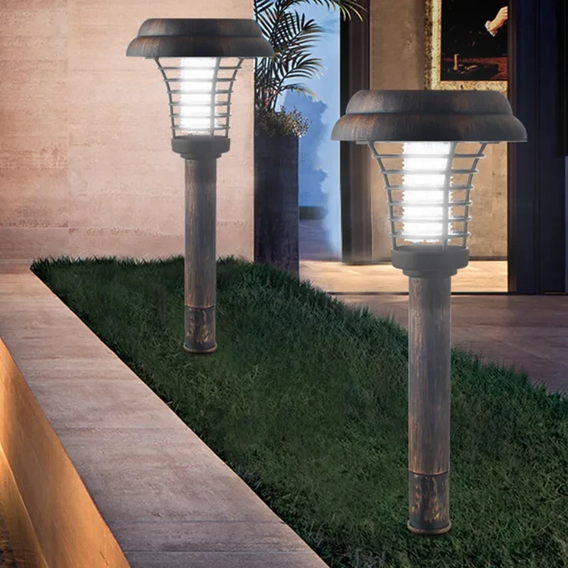 Solar-Powered LED Mosquito Trap Lamp for Outdoor Insect Control