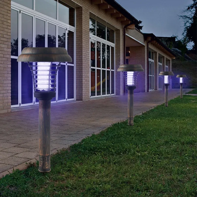 Solar-Powered LED Mosquito Trap Lamp for Outdoor Insect Control