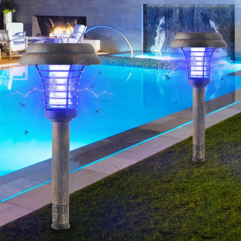 Solar-Powered LED Mosquito Trap Lamp for Outdoor Insect Control