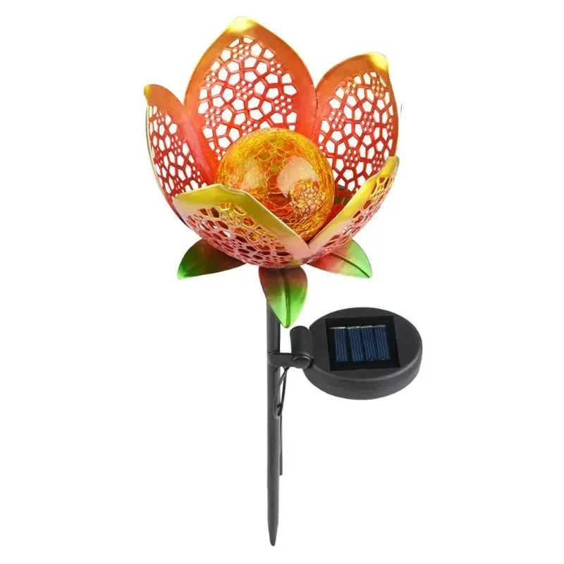 Solar-Powered LED Flower Lamp for Garden and Outdoor Decoration