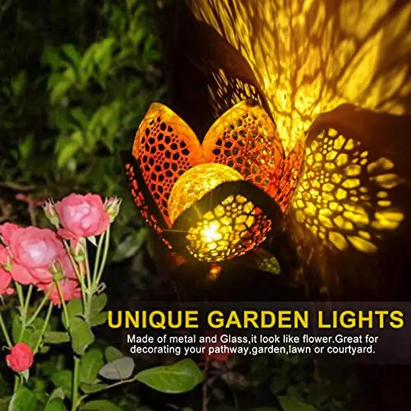 Solar-Powered LED Flower Lamp for Garden and Outdoor Decoration
