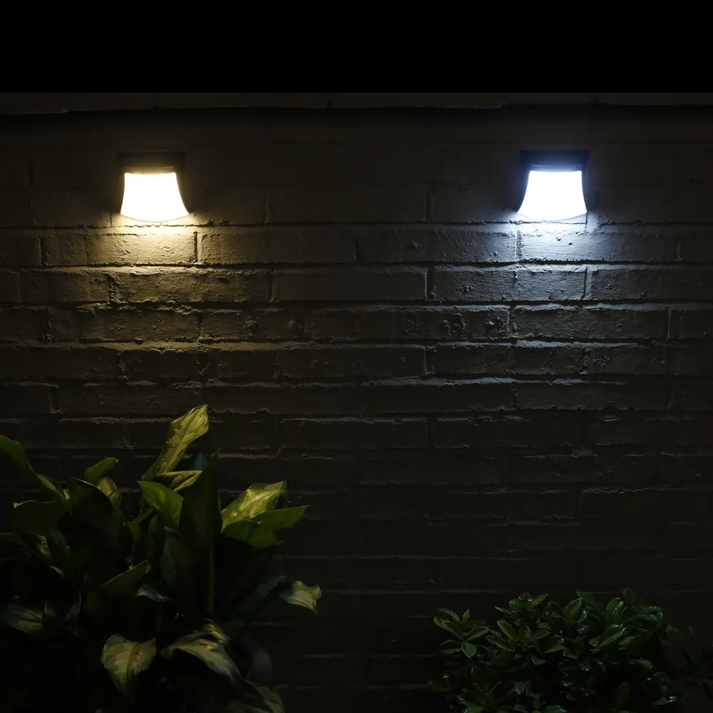 4PCS Solar Wall Lamp Outdoor Waterproof Garden Fence Lighting