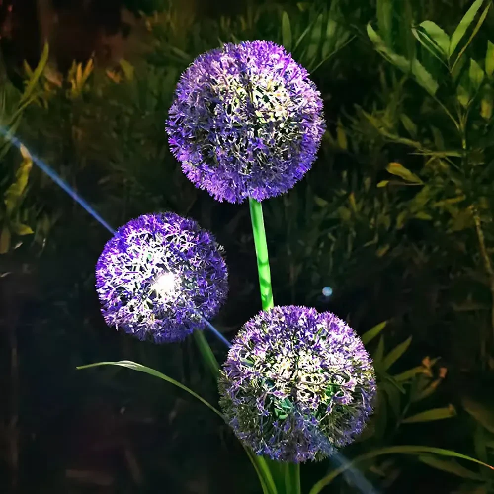 Solar Dandelion Flower Ball Light 3LED Outdoor Garden Lantern