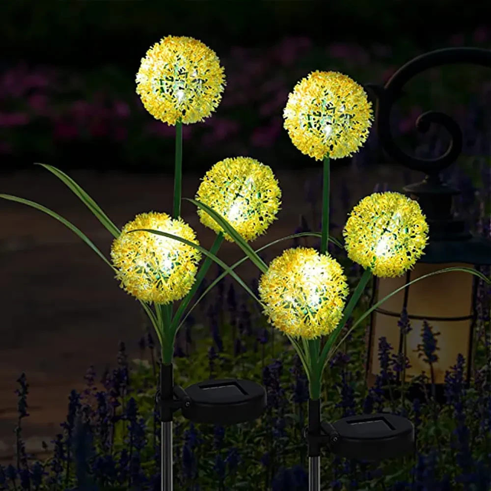 Solar Dandelion Flower Ball Light 3LED Outdoor Garden Lantern