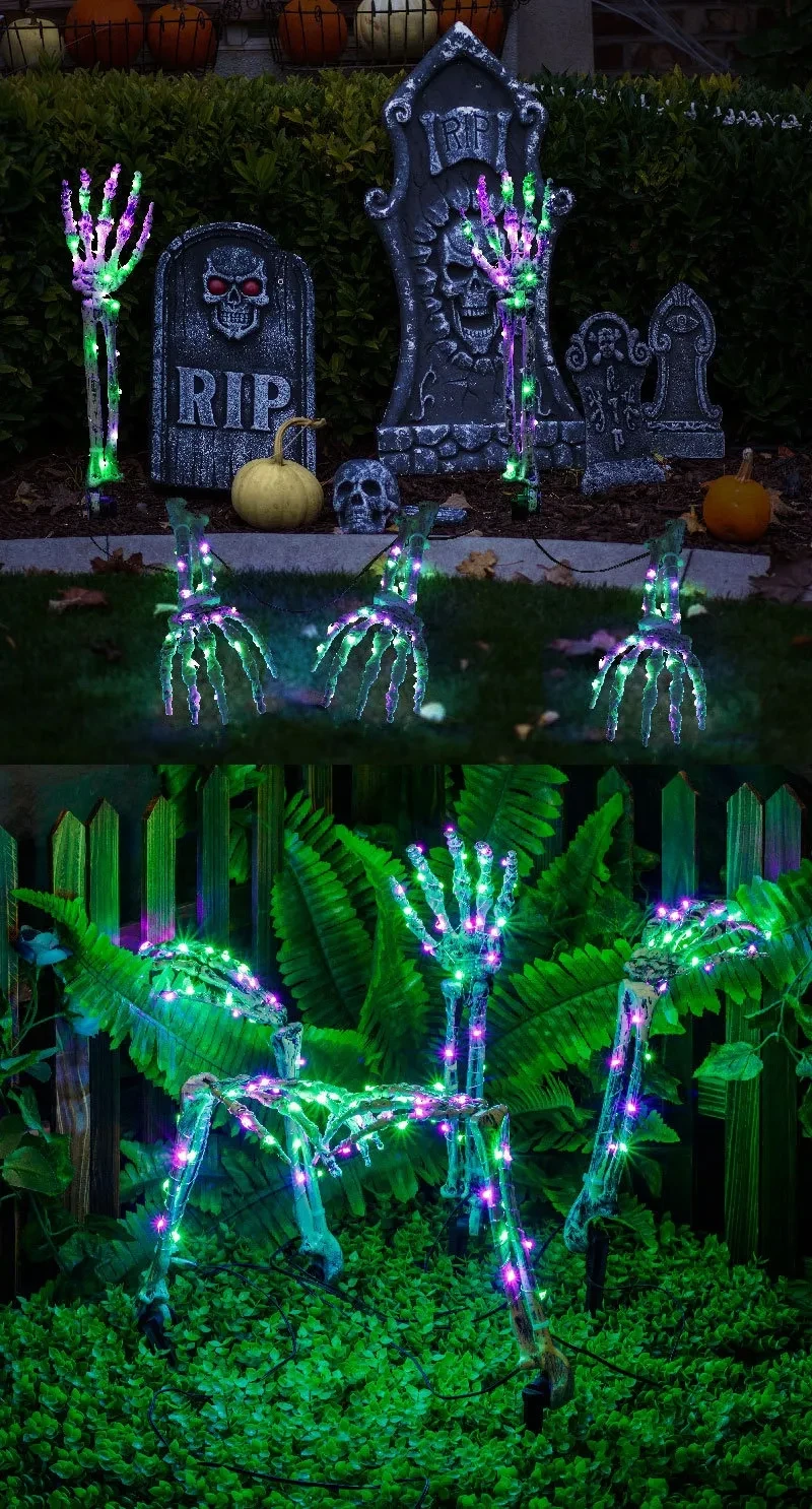 Solar Halloween Hand Bone Ground Lamp Outdoor Courtyard LED Ambience Light