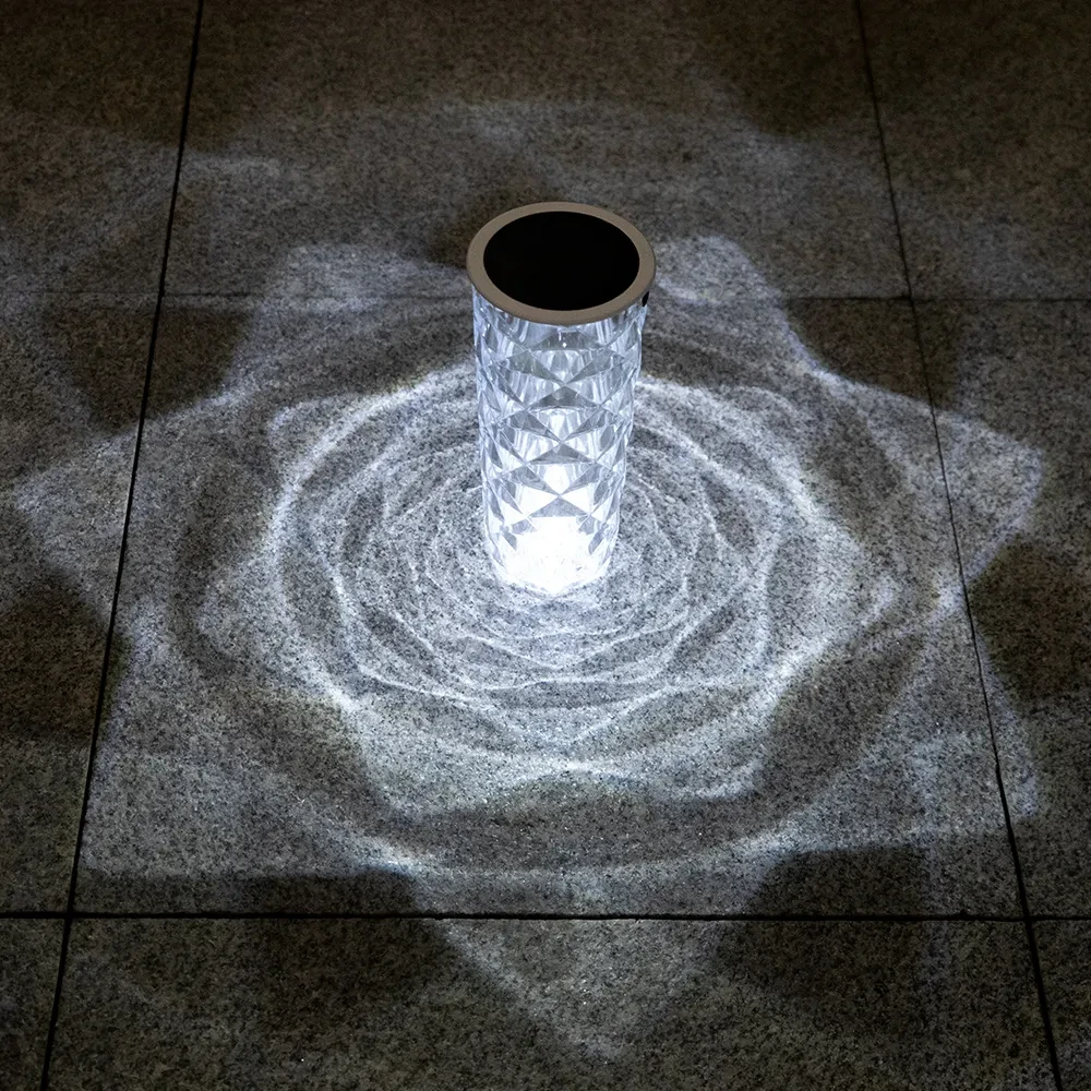 Solar RGBW Crystal Rose Garden Lamp Romantic Outdoor LED Light