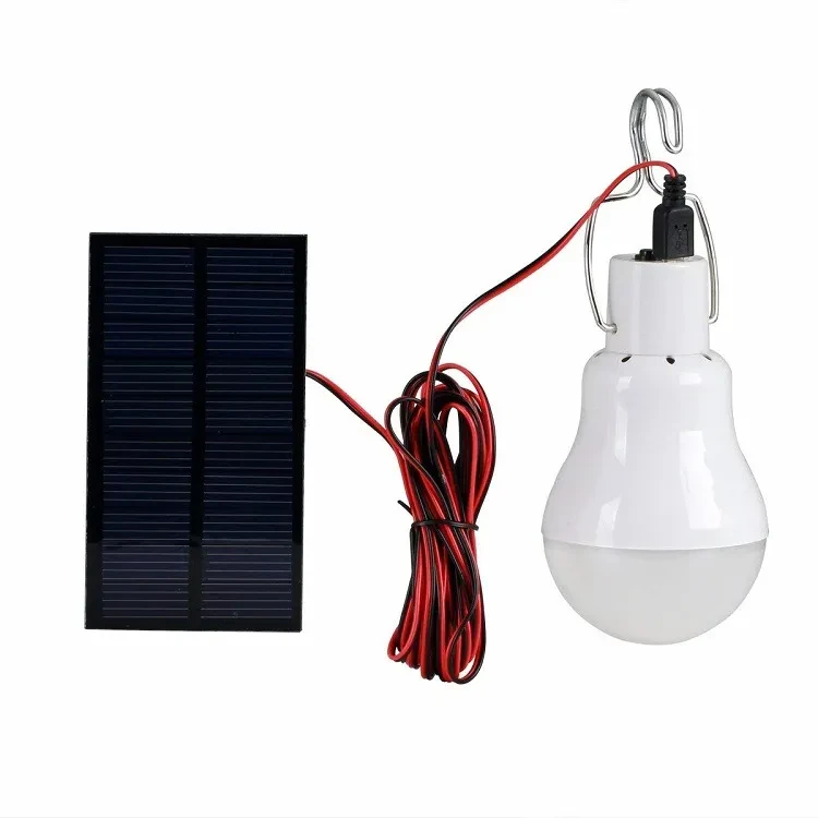 Solar Rechargeable LED Bulb Light for Camping Emergency Use