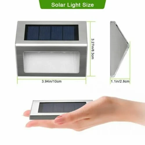 Solar Stainless Steel Wall Light for Courtyard Stairs White