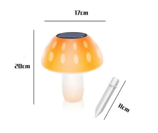 Solar Mushroom LED Lawn Light for Garden and Landscape Decoration