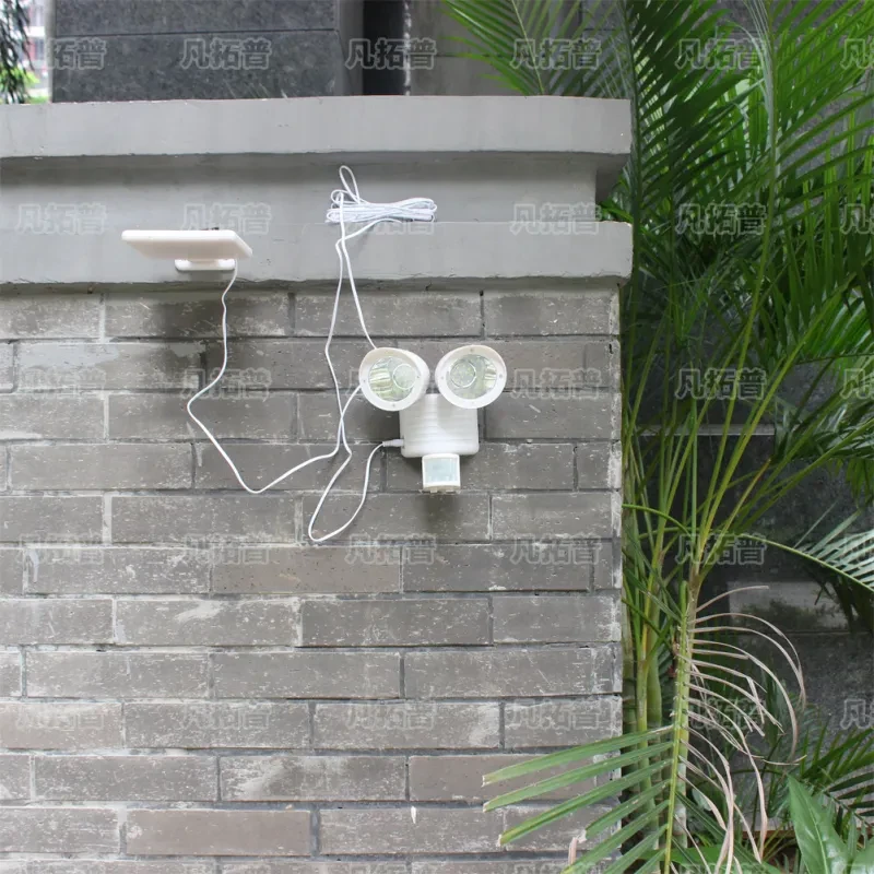 Dual Head Solar Motion Sensor Light with 22 LEDs Outdoor