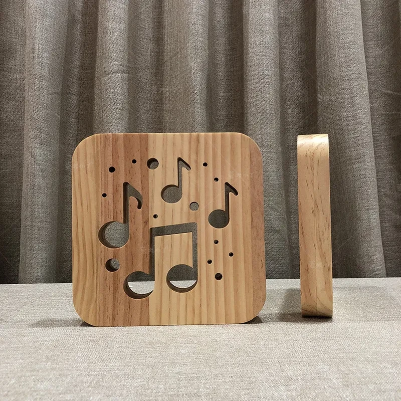 USB Warm White 3D Wooden LED Ambient Table Light