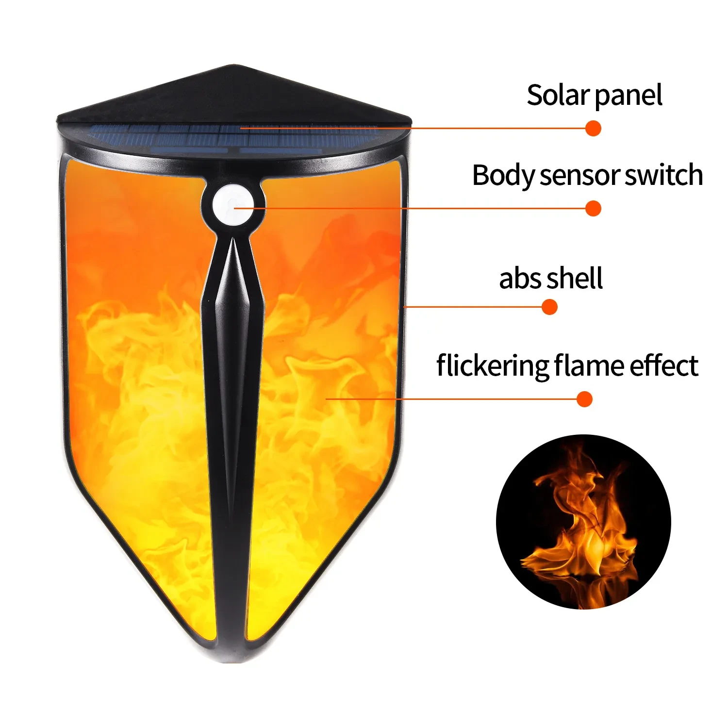 Solar LED Wall Light with Motion Sensor Waterproof Outdoor Lamp